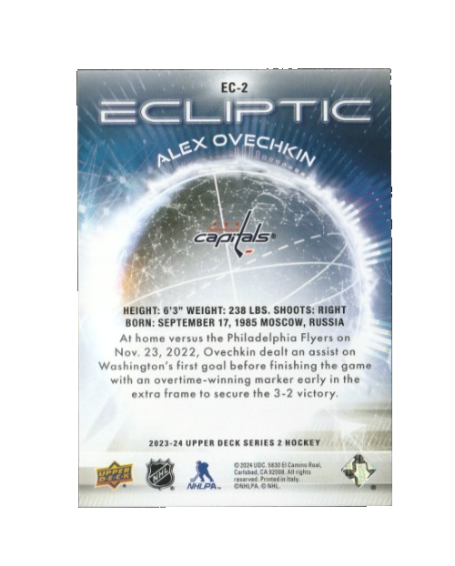 2023-24 Upper Deck Series 2 - Ecliptic Sparkle #EC-2 Alex Ovechkin - Wasahington
