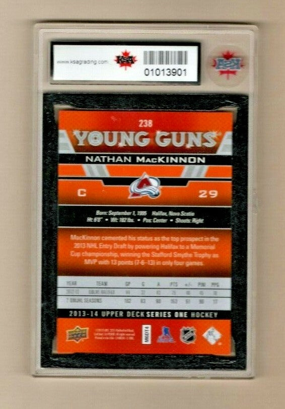 2013-14 Upper Deck #238 Nathan MacKinnon YG RC Graded 9.5 NGM - Avalanche