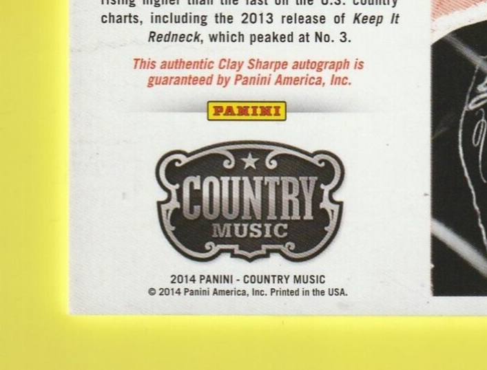 2014 Panini Country Music Authentic Signatures #043 /394 Clay Sharpe #S-CS Auto