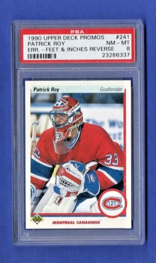 1990-91 Upper Deck Promo Card Patrick Roy #241 Error card   --  Rare!!!!!