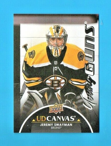 2021-22 UD Series 1 Canvas Young Guns Black #C116 Jeremy Swayman - Boston Bruins