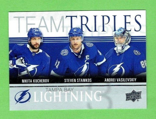 2019-20 Upper Deck TeamTriples Tampa Bay Lightning Kucherov Stamkos Vasilevskiy 