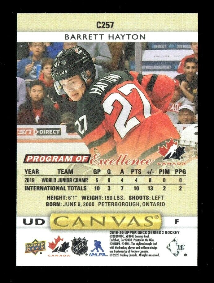  2019-20 Upper Deck Series 2 Program of Excellence Rookie #C257: Barrett Hayton 