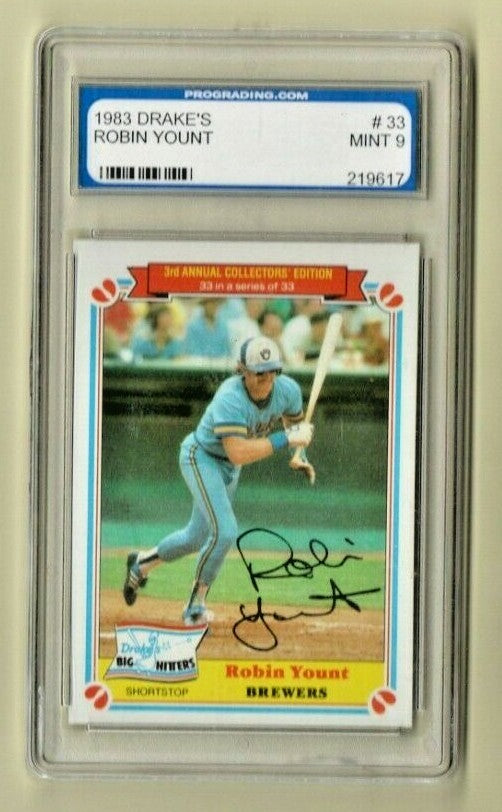 ROBIN YOUNT 1983 DRAKE'S #33 - Milwaukee Brewers HOF  Mint 9 - Sharp