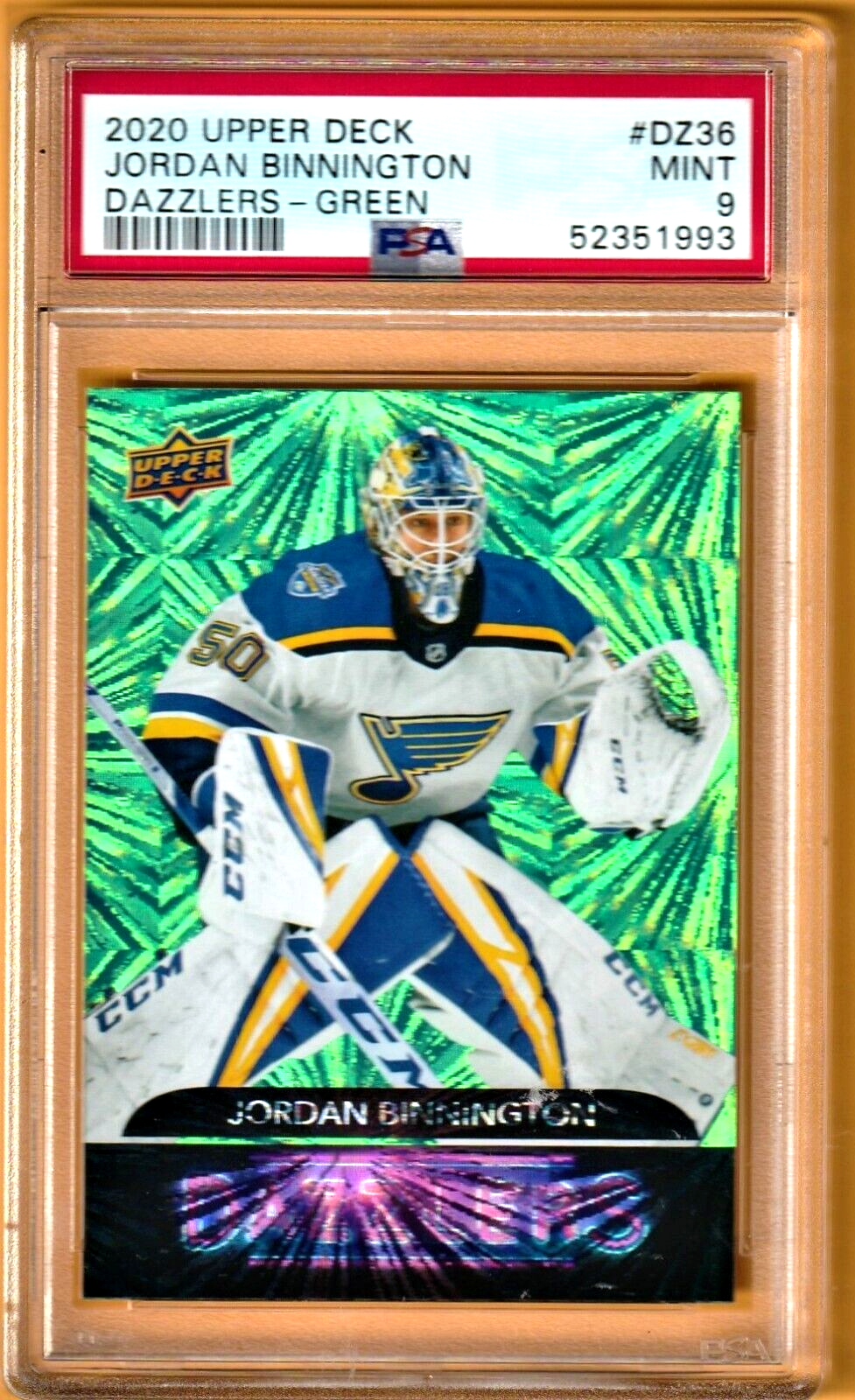 2020 Upper Deck Dazzlers Green  - Blues    Jordan Binnington   #DZ-36 PSA 9 MINT