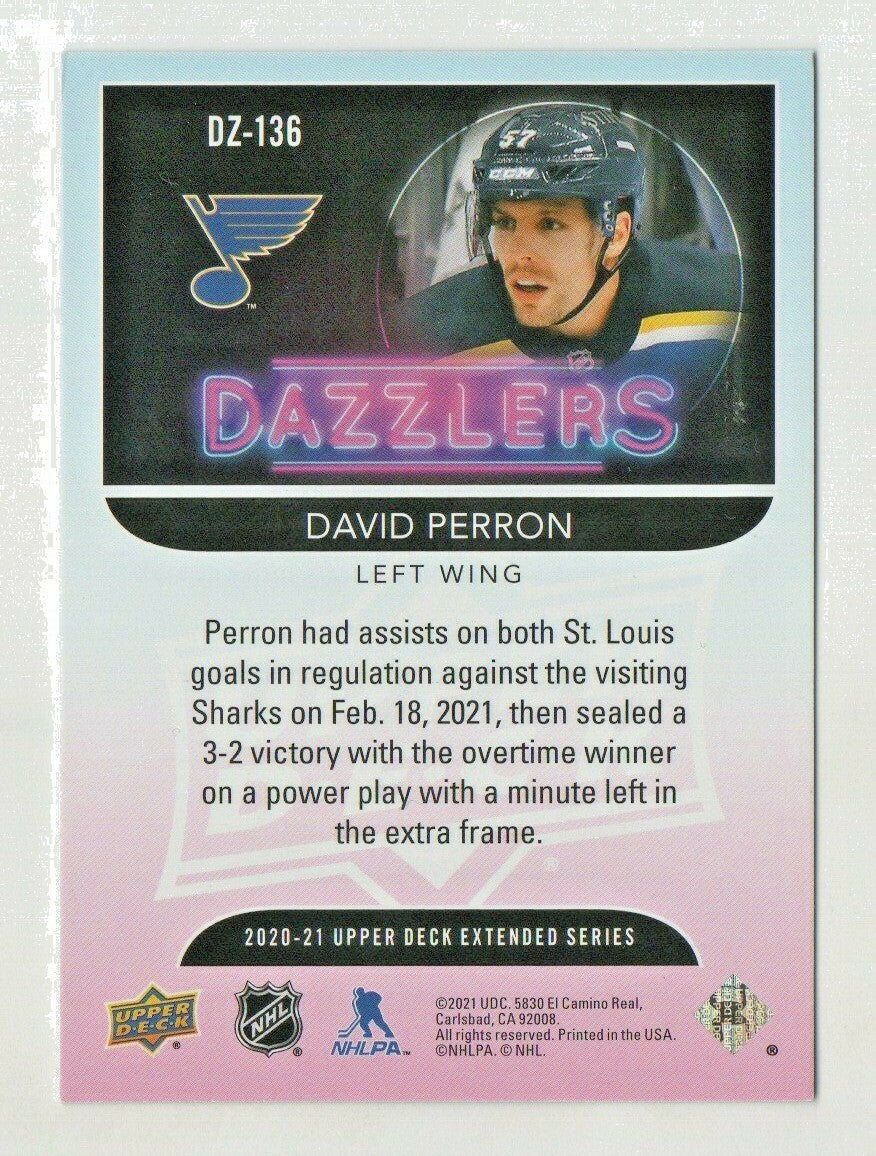 2020-21 UD Extended Series Dazzlers PINK,DZ-136 David Perron - St. Louis Blues