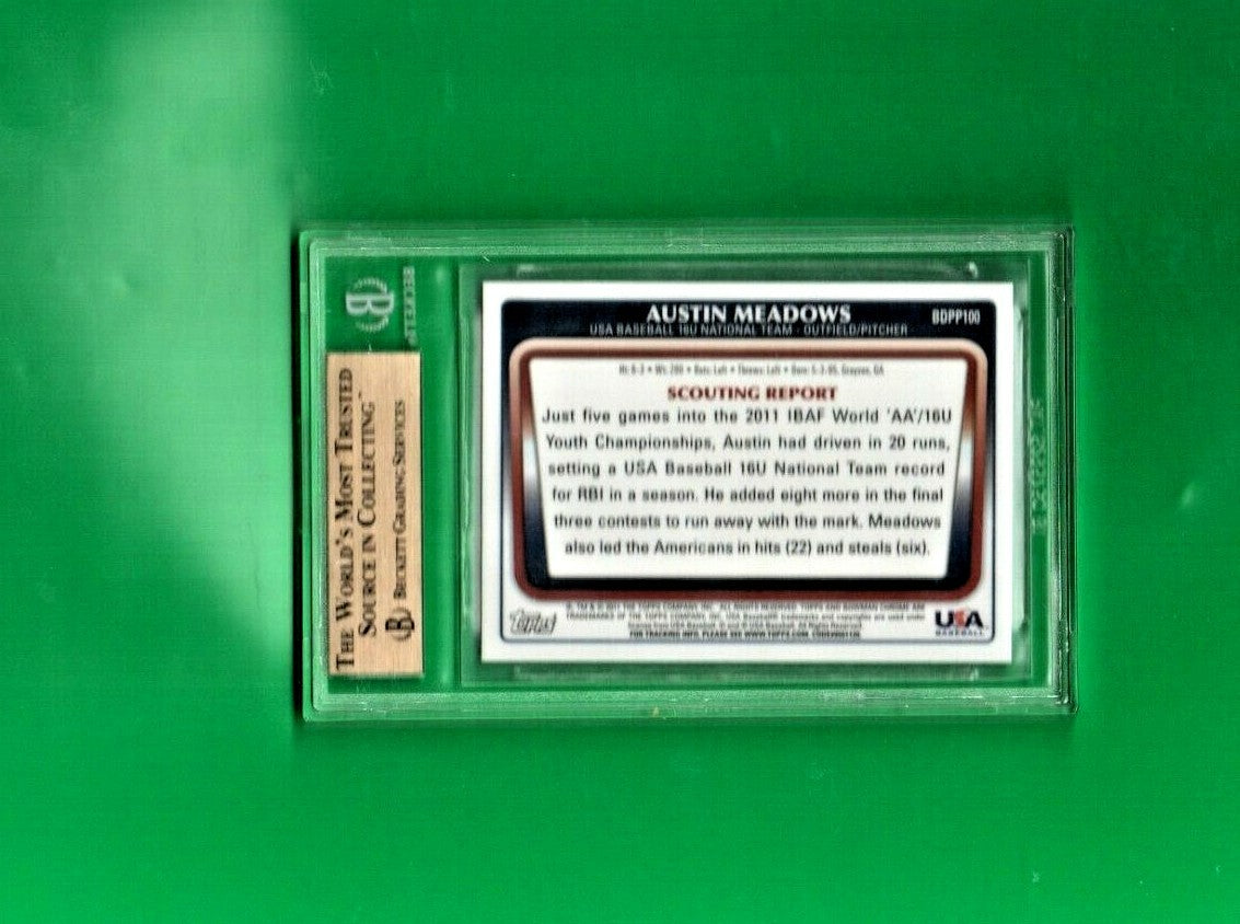 Austin Meadows 2011 Bowman Chrome Draft  Auto  BGS 9.5 Rc 