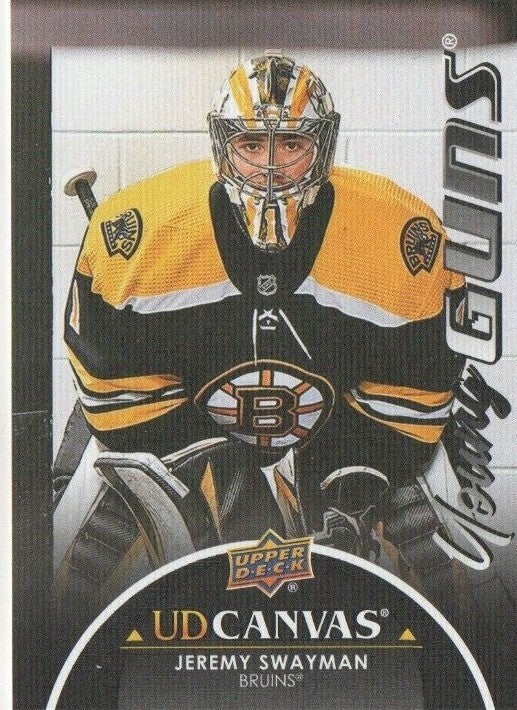 2021-22 UD Series 1 Canvas Young Guns Black #C116 Jeremy Swayman - Boston Bruins