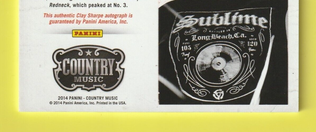 2014 Panini Country Music Authentic Signatures #043 /394 Clay Sharpe #S-CS Auto