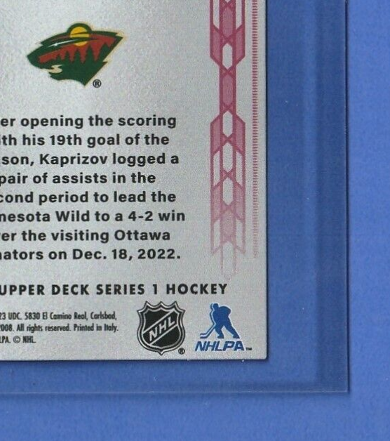 2023-24 UD Population Count 500  -  Kirill Kaprizov  -  Minnesota Wild   #PC-1