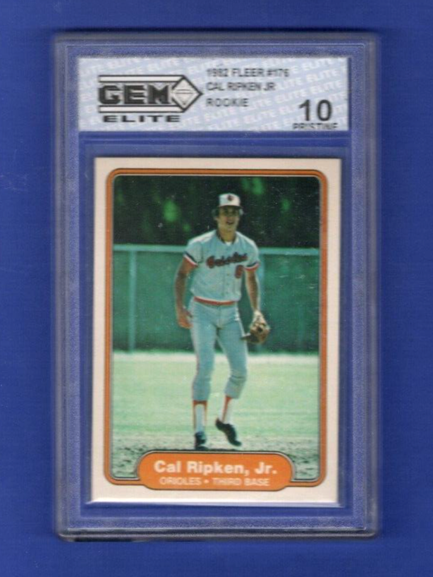 Cal Ripken Jr 2007 Hall Of Fame 1982 Fleer  Card #176 - GEM ELITE  10   PRISTINE