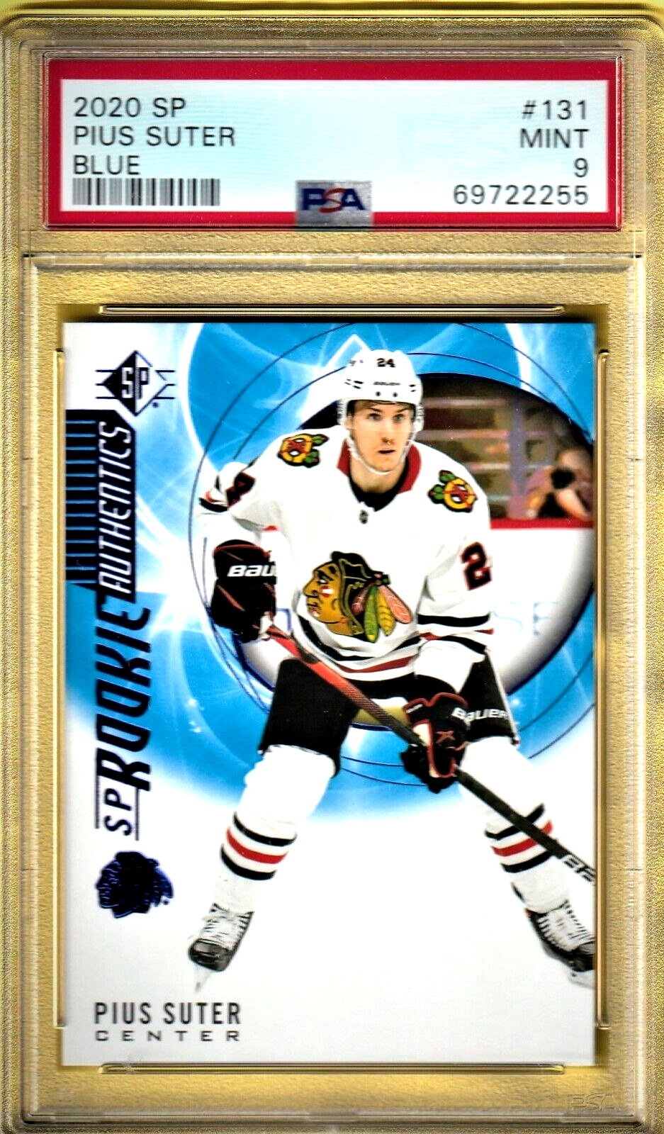 2020 SP  Blue  -  Pius Suter -  Chicago Blackhawks  ROOKIE #131  -  PSA 9 MINT