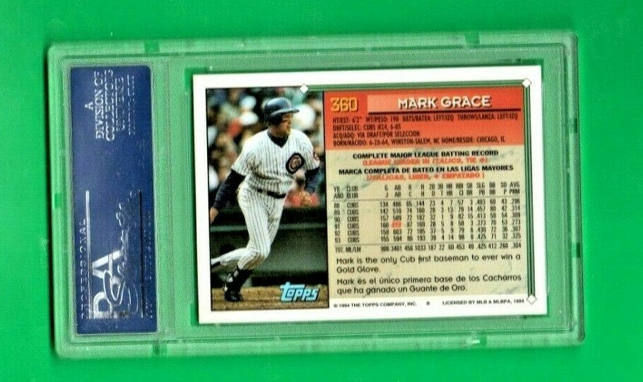 1994 Topps Bilingual Mark Grace Chicago Cubs  Basebal  #360 PSA 10 GEM MT POP 3