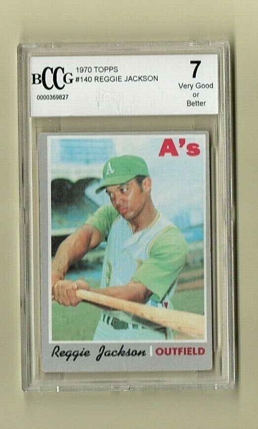 1970 TOPPS  -  #140  - REGGIE JACKSON  -  Oakland Athletics -  HOF -  BCCG- 7 