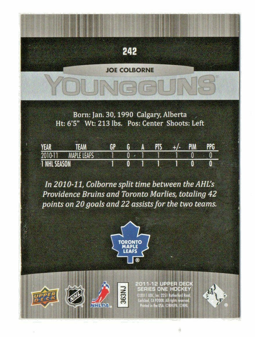 2011-12 Upper Deck Young Guns #242 Joe Colborne Toronto Maple Leafs  -  Rookie#1