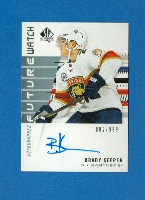2019-20 SP AUTHENTIC BRADY KEEPER FUTURE WATCH AUTO  886/999 Florida Panthers