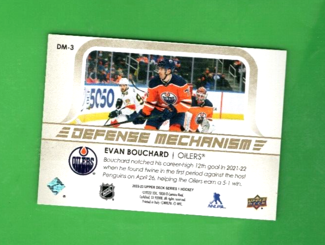 2022-23 Upper Deck -  Evan Bouchard  - Defense Mechanism Gold  - Edmonton Oilers