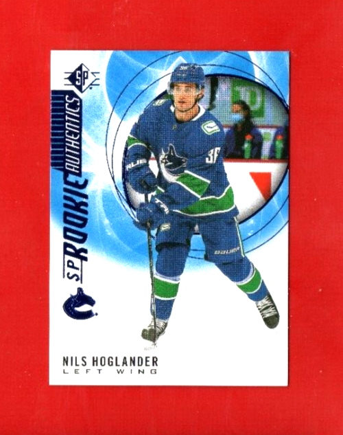 2020-21 SP Hockey Rookie Authentics Blue Nils Hoglander #139 - Vancouver Canucks