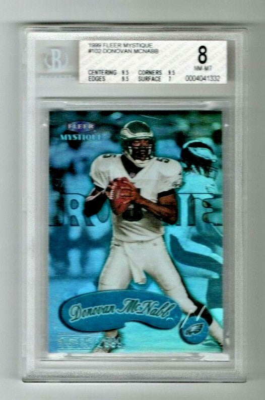1999 DONOVAN MCNABB FLEER MYSTIQUE ROOKIE #102  Beckett 8 NM-MT RC 1515/2999