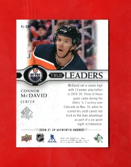 2020-21 SP Authentic True Leaders #TL-CM  -  Connor McDavid  -   Edmonton Oilers