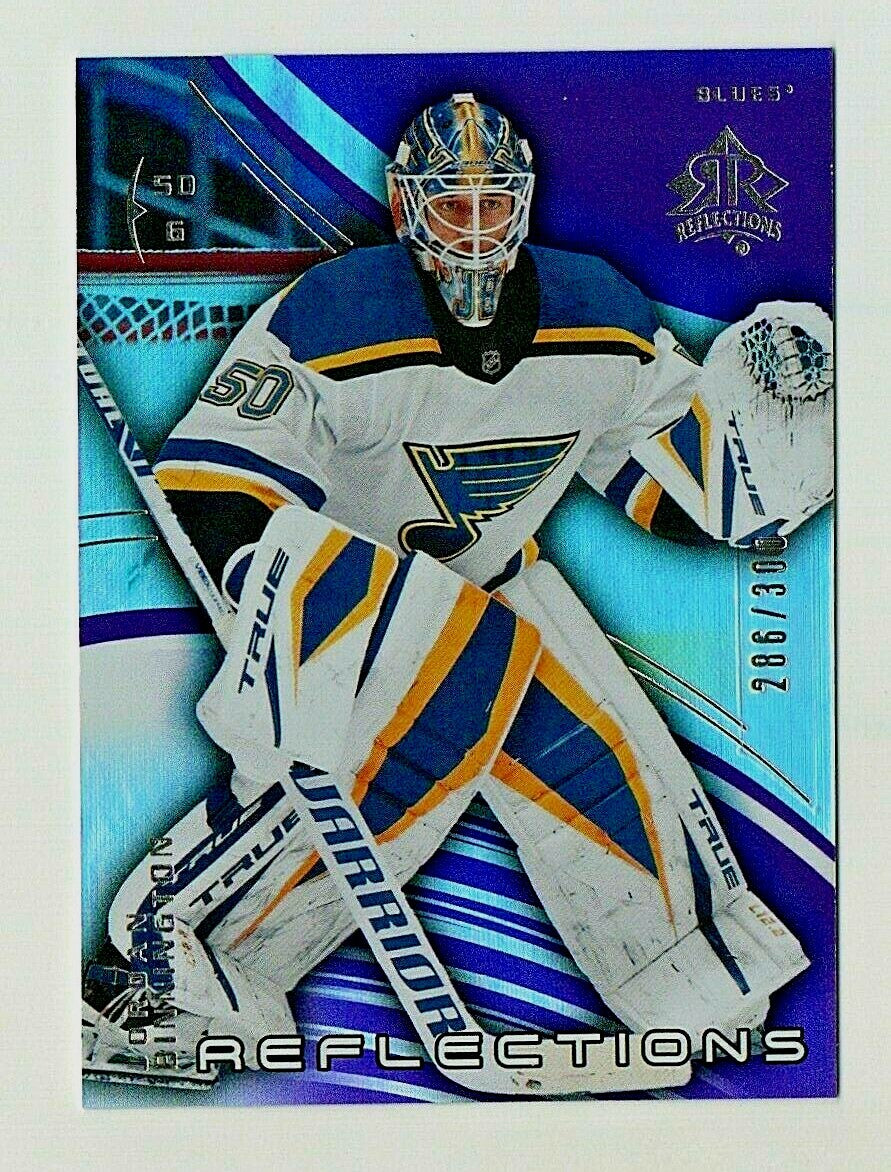 2020-21 Upper Deck Extended REFLECTIONS Purple #38 Jordan Binnington  /300 Blues