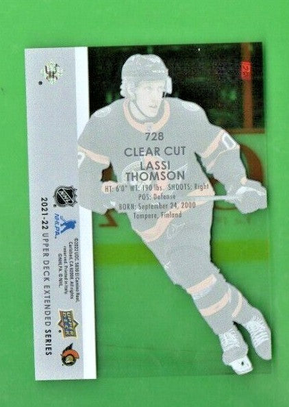 2021-22 Upper Deck Extended Series Lassi Thomson Clear Cut Young Guns #728  Sens