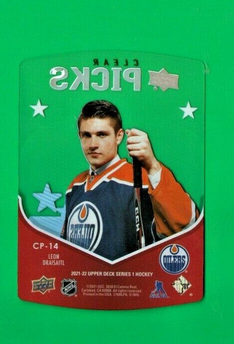 2021-22 Upper Deck Series 1 Clear Picks  Leon Draisaitl CP-14  - Edmonton Oilers