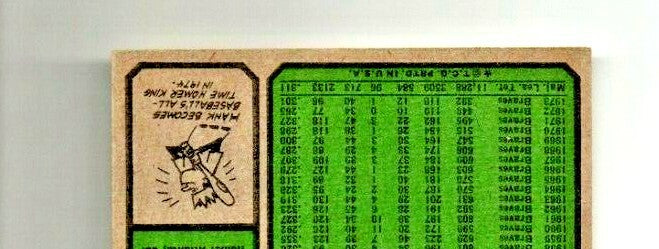 1974 Topps - Hank Aaron - #1 Home Run King Atlanta Braves Baseball Card  VG-VG+