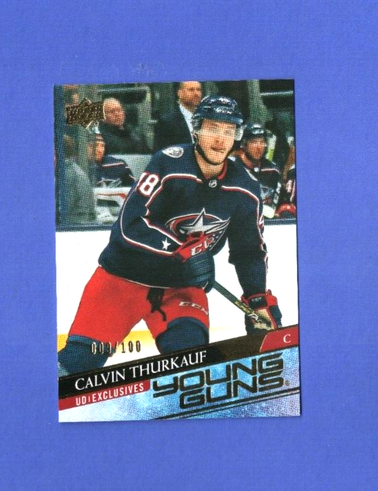 2020-21 Upper Deck Series 2 Young Guns  Exclusives #467 Calvin Thurkauf  009/100