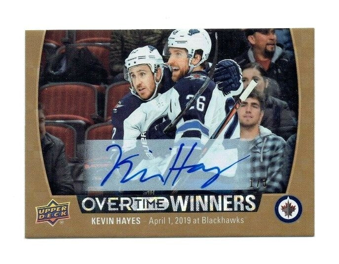 2019-20 UPPER DECK OVERTIME WINNERS Kevin Hayes AUTOGRAPH AUTO OW-4 #ed 1/3