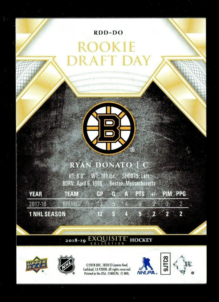 2018-19 UPPER DECK EXQUISITE COLLECTION ROOKIE DRAFT RYAN DONATO 22/99 RDD-DO