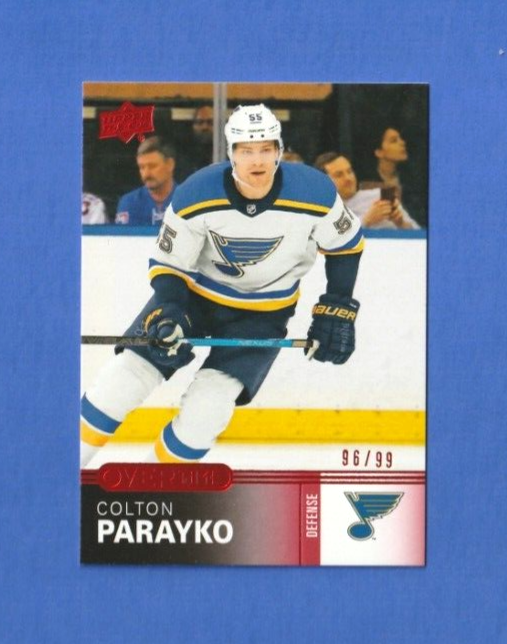 Colton Parayko  2019-20 Upper Deck Overtime RED  #9 -  96/99   -  S.L, Blues