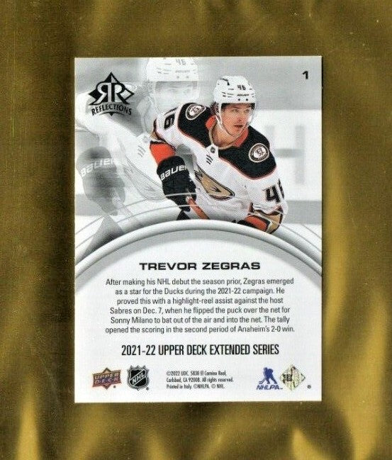 2021-22 Upper Deck Extended Series Reflections Hockey Card #1 Tyler Zegras 