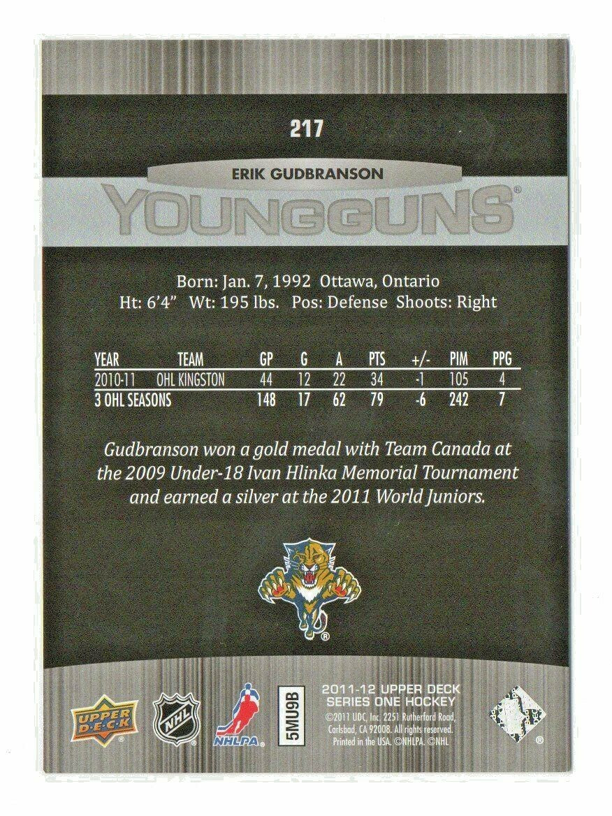 2011-12 Erik Gudbranson #217  Young Guns - RC - Florida Panthers  Rookie 