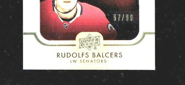 2019-20 Series 2 UD Portraits Gold Foil Rookie #P-58 Rudolfs Balcers 57/99 -Sens