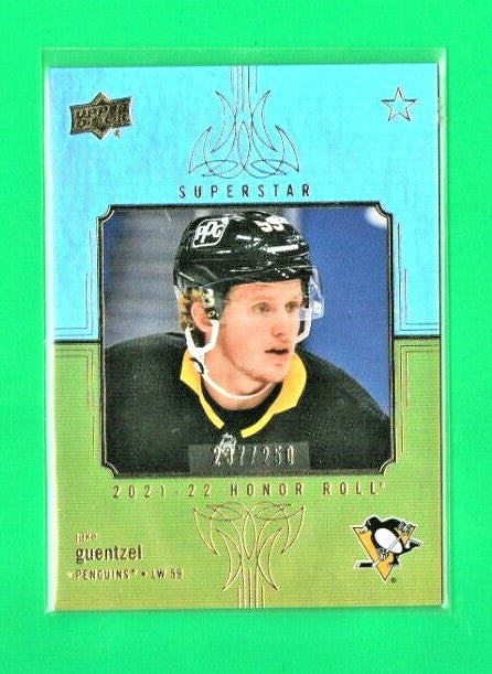 Jake Guentzel 2021-22 Upper Deck Series 1 Honor Roll Rainbow Parallel 237/250