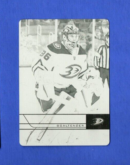 2021-22 Upper Deck Extended  One Of One  BLACK  Printing Plate   John Gibson 1/1