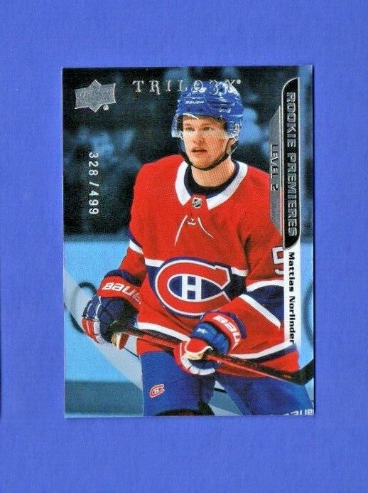 Mattias Norlinder 2021-22 UD Extended Trilogy Rookie Premieres Level 2 - 328/499