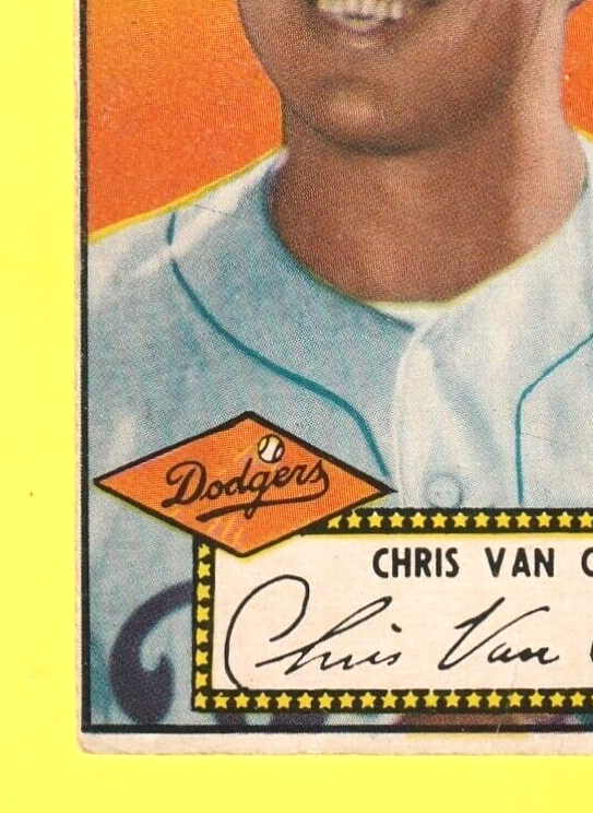 1952 Topps Baseball #53 -  Chris Van Cuyk - Brooklyn Dodgers RC- VG - Black Back