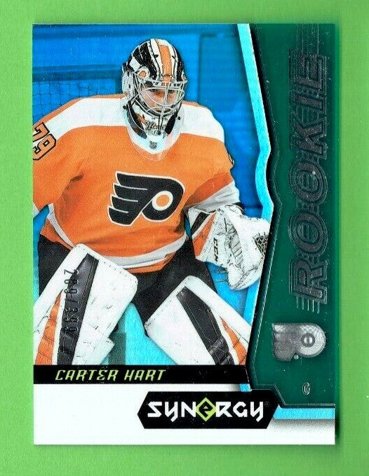 2018-19 UD Synergy Carter Hart Philadelphia Flyers Rookie Blue Parallel 209/399