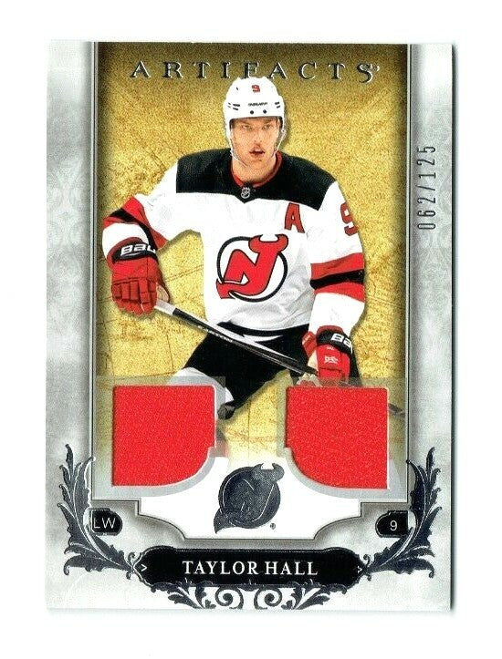 2018-19 UPPER DECK ARTIFACTS TAYLOR HALL  DUAL JERSEY  062/125 New Jersey Devils