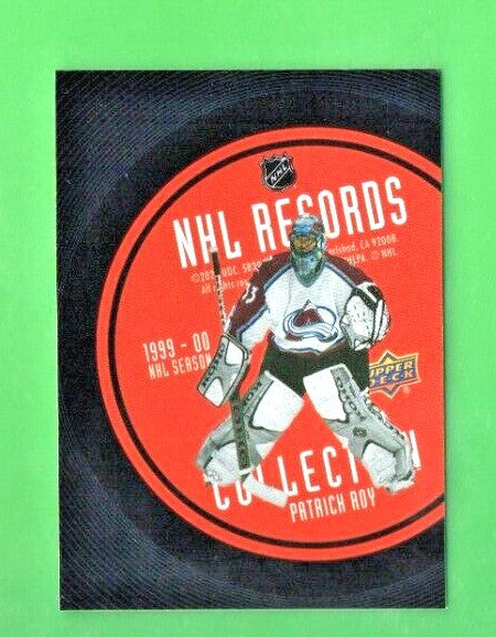 2021-22 UPPER DECK EXTENDED NHL RECORDS COLLECTION PATRICK ROY #RB-11 SP!