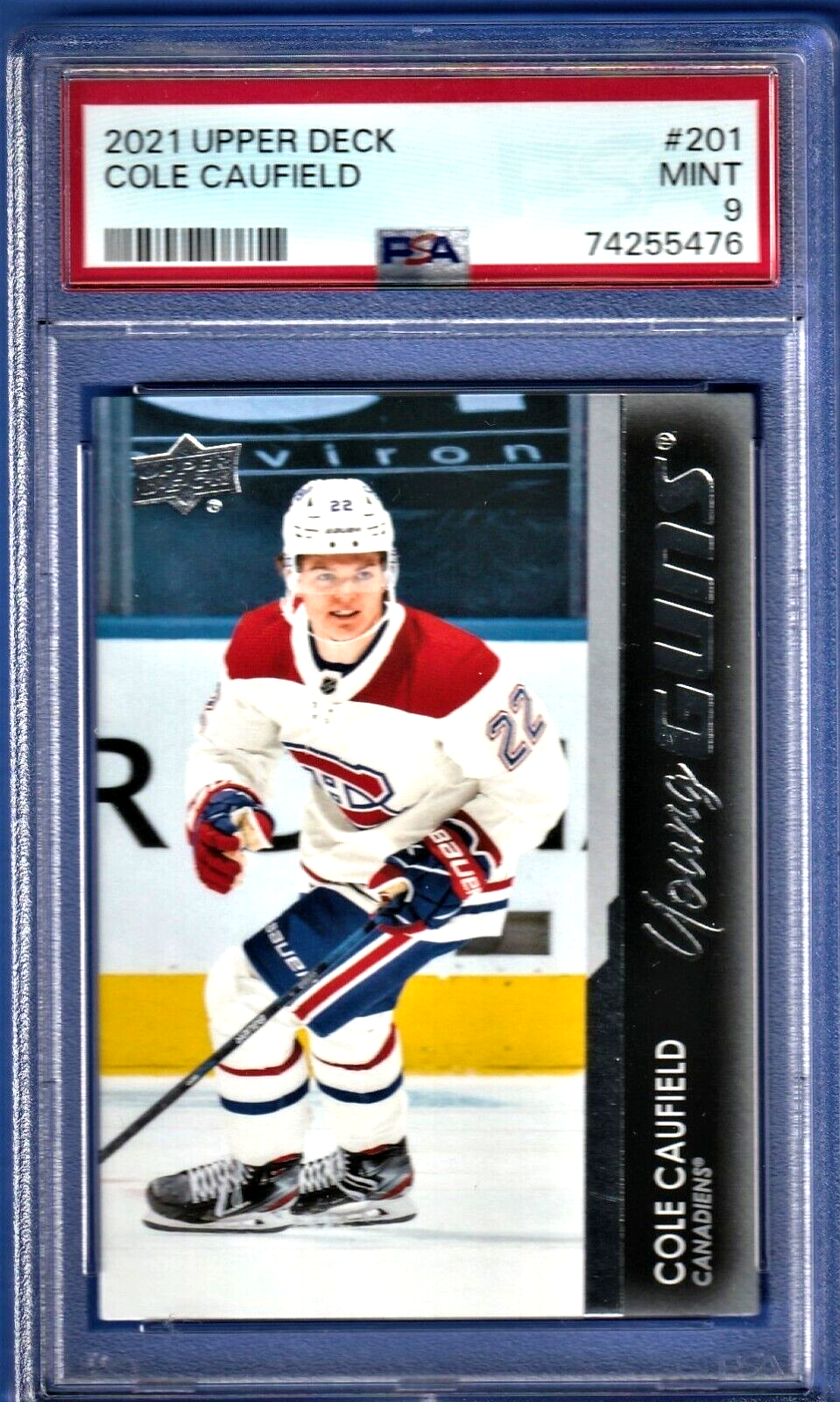 2021 Upper Deck Young Guns - Cole Caufield   -  Montreal  ROOKIE #201 PSA 9 MINT
