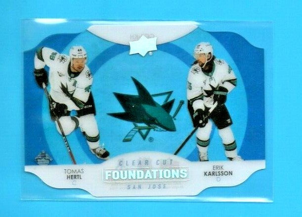 2021-22 Upper Deck Clear Cut Foundations ERIK KARLSSON TOMAS HERTL CCF-KH Sharks