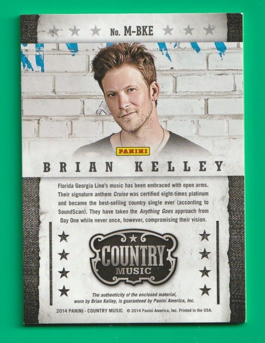 BRIAN KELLEY 2014 Panini Country Music  -  Musician Materials   Relic #D 344/399