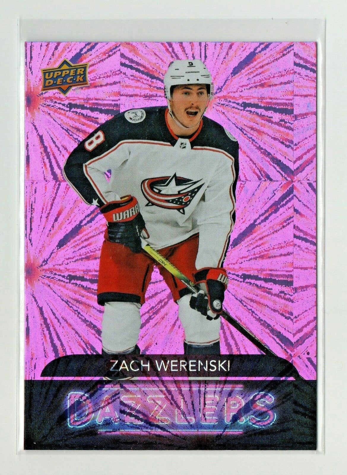 2020-21 Upper Deck Series 1. Zach Werenski Dazzlers Pink. DZ-14 Blue Jackets