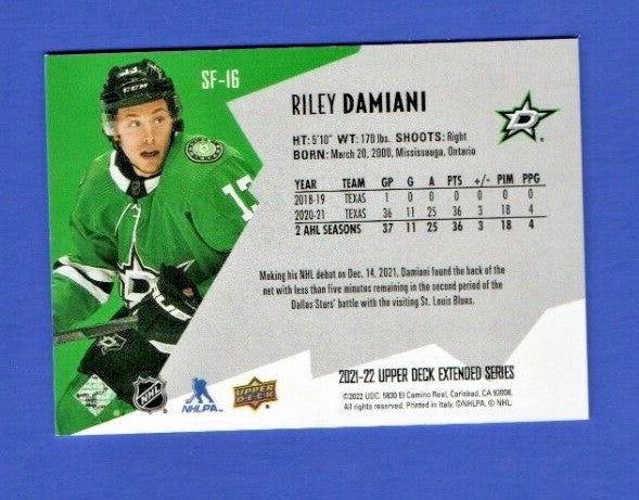 Riley Damiani  2021-22 UD Extended SPxFinite Radiance Silver #SF-16  0989/2999