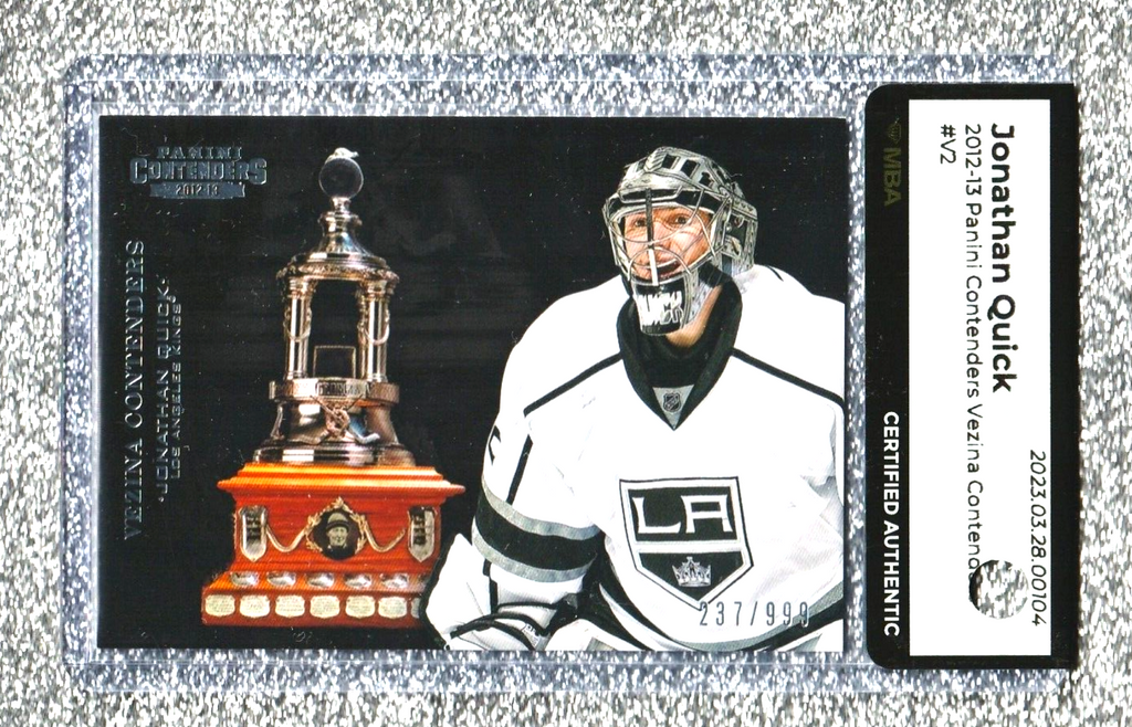 2012 Panini Contenders Vezina Contenders Jonathan Quick /999 #V2   MBA AUTHENTIC