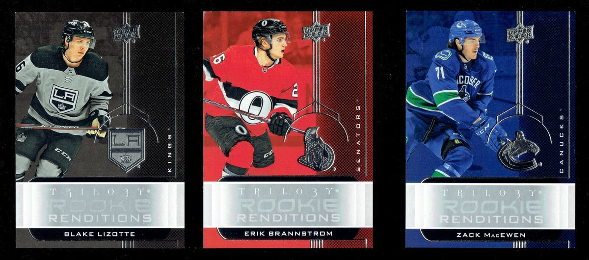 2019-20 UPPER DECK TRILOGY ROOKIE RENDITIONS - BRANNSTROM - MacEWEN - LIZOTTE