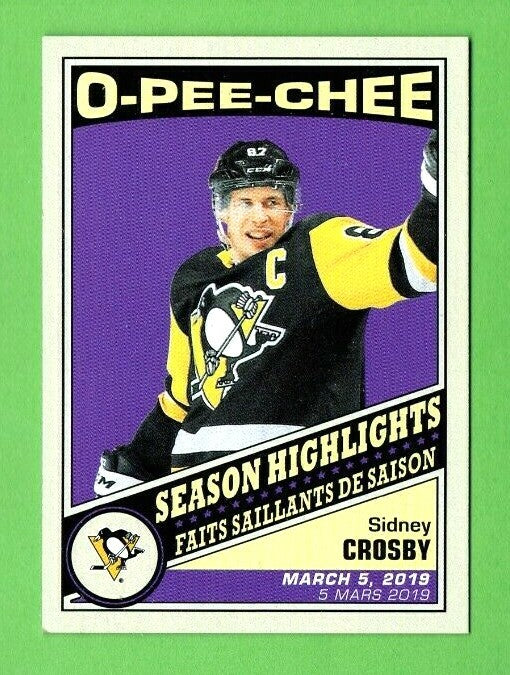 2019-20 UD OPC O-Pee-Chee Retro Season Highlights 598 Sidney Crosby 